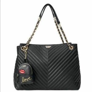 Victoria Secret Tote Bag & Keychain Charm